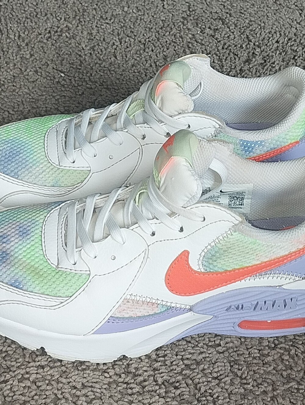 Nike Air Max Excee Sneakers Womens 6.5 White Purple Pulse Tie Dye - Picture 3 of 7